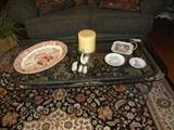 wrought iron glass top coffee table 