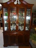 mahogany china cabinet, bar ware, 