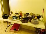 Dishes, cookware, decorative tins, utensils, etc.