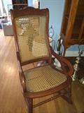 Caned rocking chair