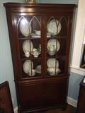 Vintage cherry corner cabinet