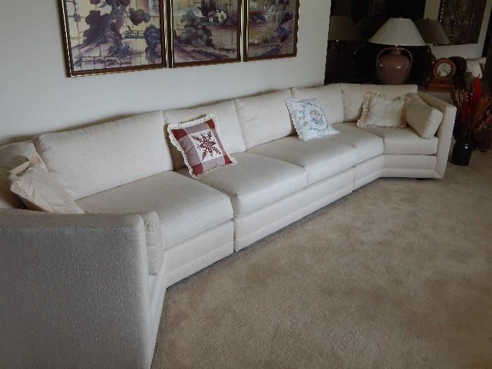 Really nice mid century contemporary sectional sofa in a nice neutral color.