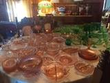 Pink and Green Depression Glass