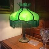 Art Nouveau Slag Lamp with Fringe