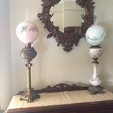 Converted Oil Lamps, One three tier