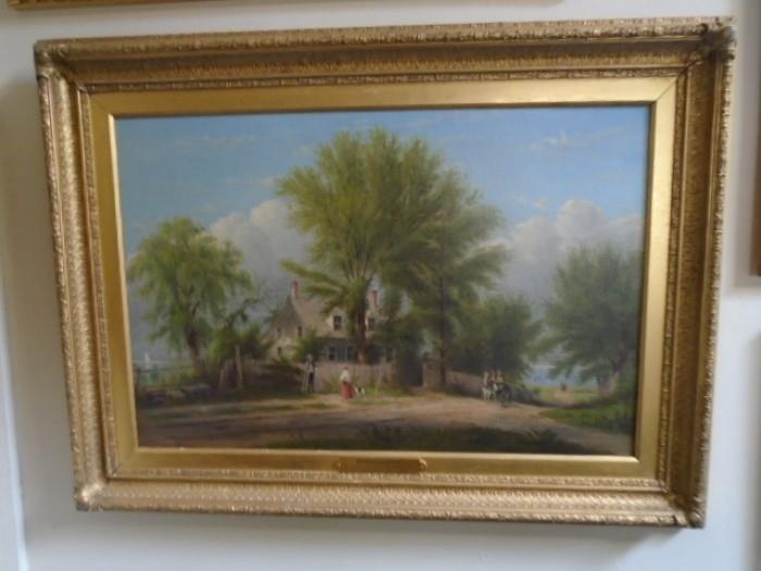 WILLIAM RICKABY MILLER - THIS PAINTING OR ONE VERY CLOSE TO IT SOLD AT AUCTION FOR OVER 11,000 IN 2003.  WE'VE PRICED IT A LOT LESS.  ITS A LONG ISLAND SCENE. 