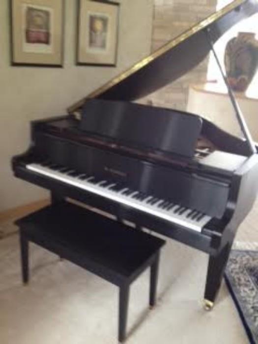 Beautiful Baby Grand Kawai Piano with a Satin Black Finish - Model #GE1; Serial #1960429 - in wonderful condition. 