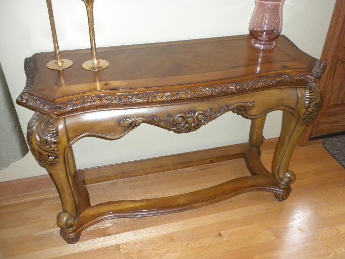Carved French Pine Sofa Table