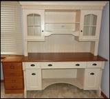 Desk and wood file cabinet