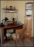 Computer desk, chair and storage cabinet