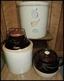 Redwing crock and bean pots