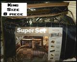 King size new eight piece comforter set