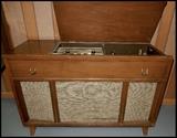 Vintage consol stereo record player and radio