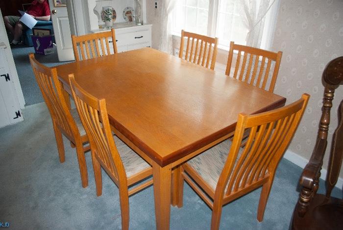 Dining Room Table (Top Lifts and Leaves fold out from inside) Hand made