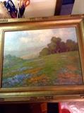 California impressionist poppy painting landscape date 1913 signed