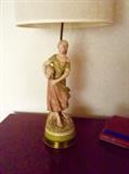 Royal Dux Pink triangle mark antique figure lamp