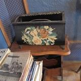 ANTIQUE TOLE PAINTED MAGAZINE RACK