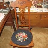 ANTIQUE FIDDLE BACK CHAIR