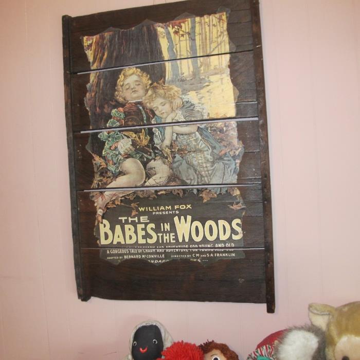 OLD POSTER ON WOOD