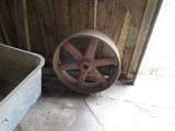 Large Old Steel Pully Wheel 
