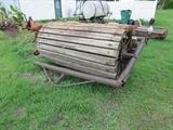 Primitive Wooden Plank and Steel Roller Great Yard Art