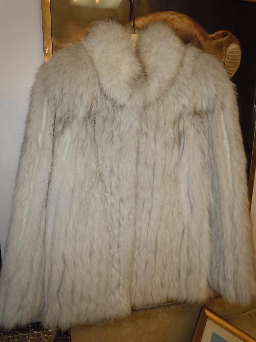 Silver fox coat