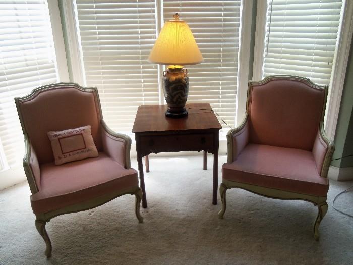 Pair French matching chairs