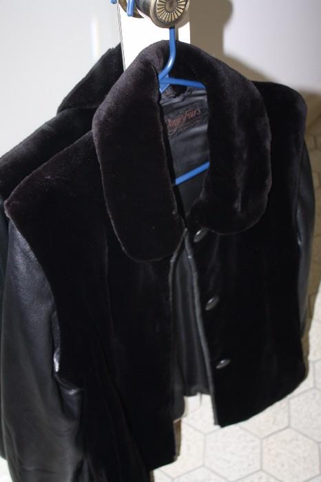 SHEARED MINK AND LEATHER JACKET
