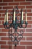 1970'S WROUGHT IRON WALL LIGHT