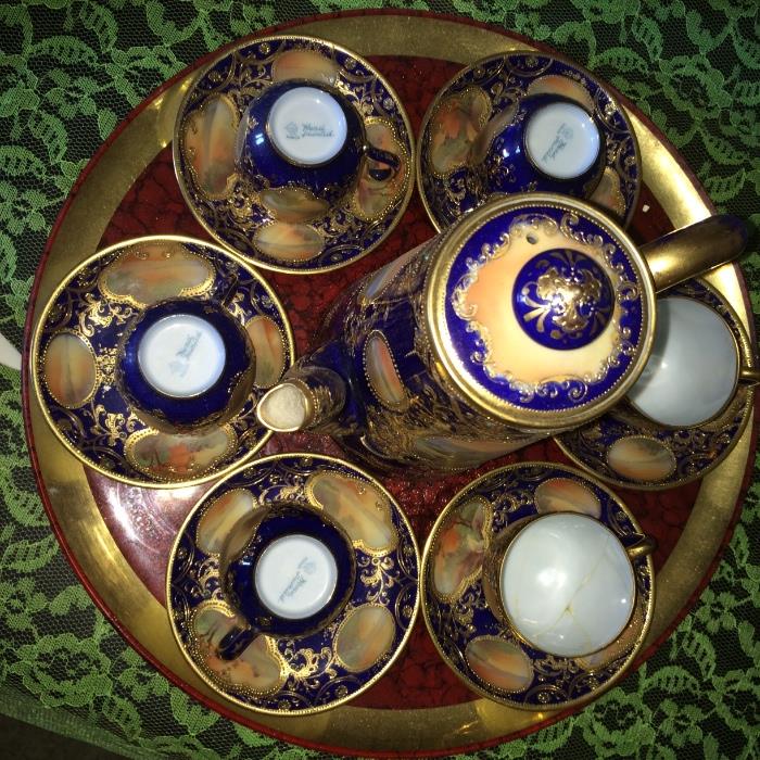 Hand Painted Nippon Tea Set, one cup cracked