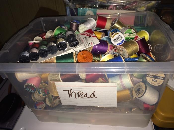 Lots of thread and sewing items