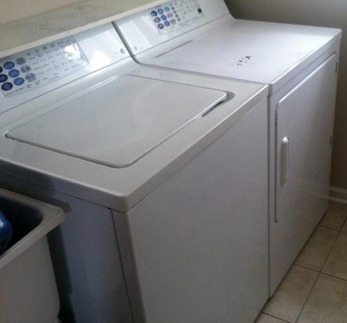 GE Profile washer and gas dryer