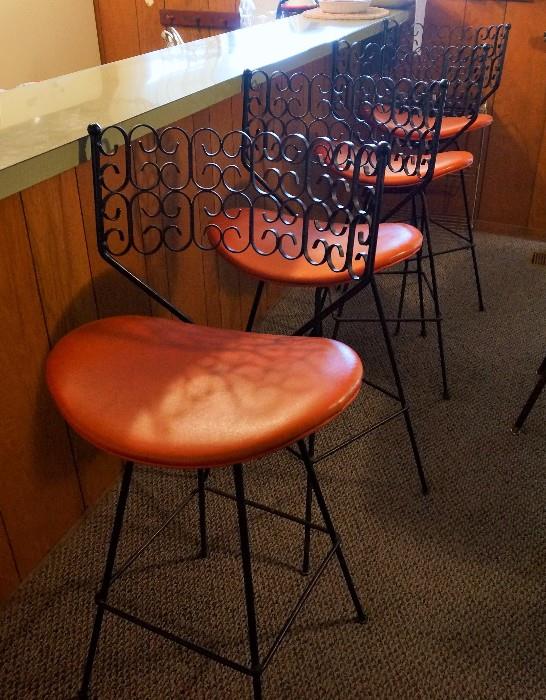 Set of 4 Arthur Umanoff Granada bar stools