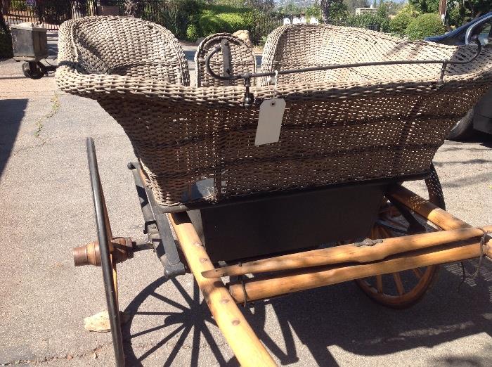 Another pic of wicker Governess carriage/ buggy