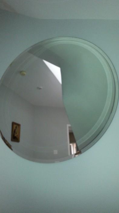 2) 4' diameter wall mirrors