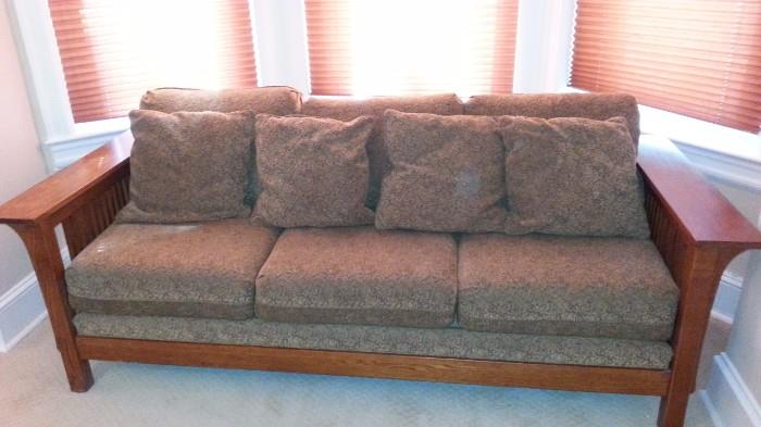 Mission Style Sofa, Oak