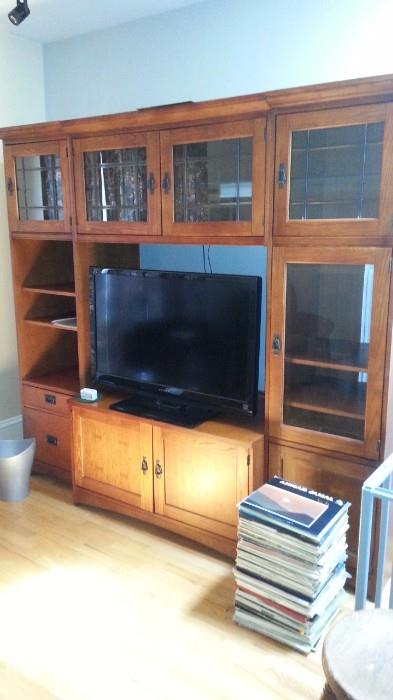 Mission Style Solid wood library, entertainment center