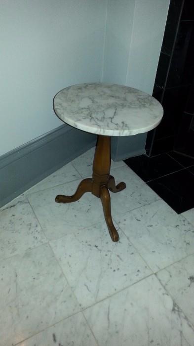 Small tripod table, marble top