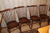 Set of six Stickley Windsor style chairs, one needs refinishing