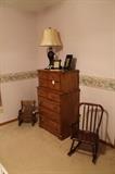 Nice six drawer dresser, two children's rockers