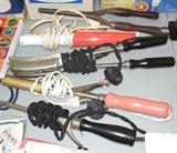 Assorted Curling Irons that Span The Decades. 40's, 50's, 60's, 70's, 80's