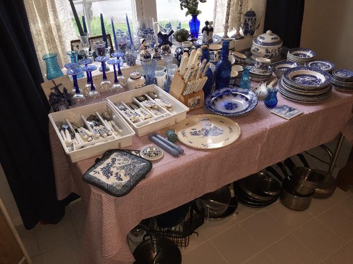 A Lot of quality kitchenware plates flatware etc.