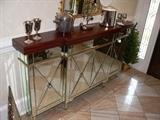 Mirrored entry foyer table