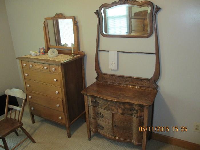 Antique Chest of Drawers and Wash Basin Stand
