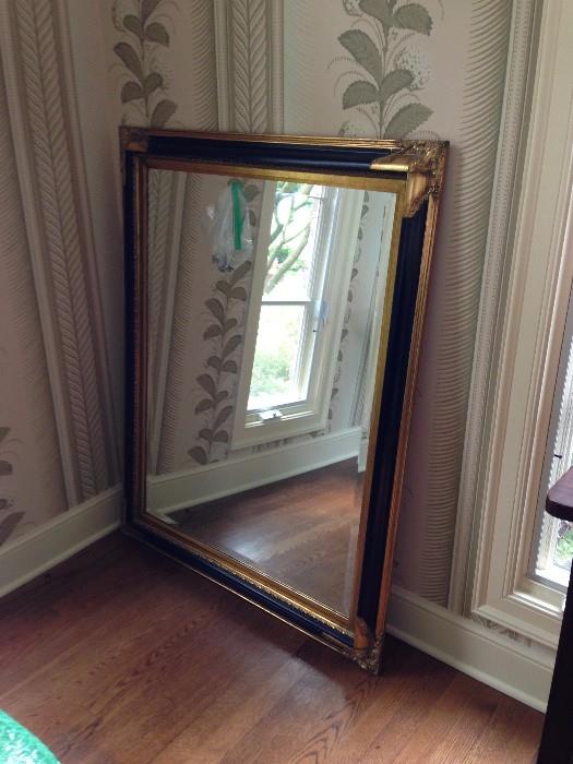 Black and Gold Beveled Mirror -  37” X 48” can be hung vertical 