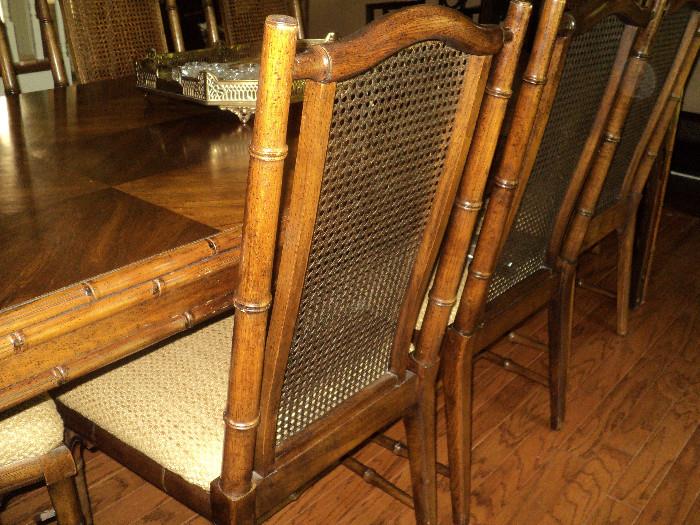Close-up of dining room chair and unusual edge of dining table!
