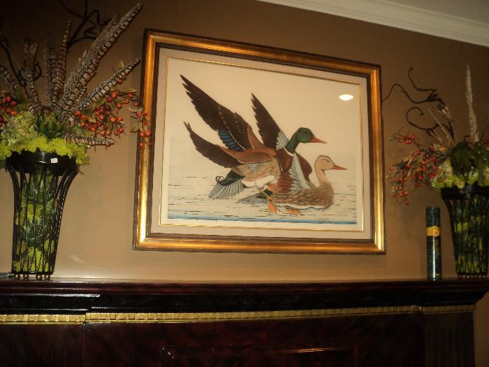 Stunning antique duck picture!--- it is signed!