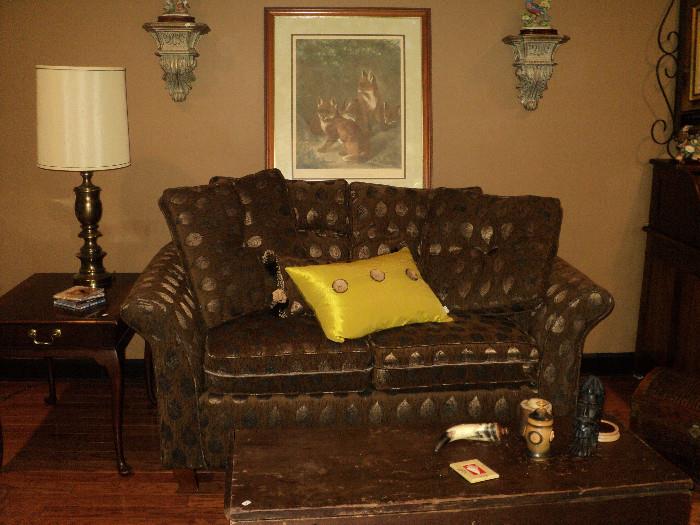 Chocolate sofa looks like it has never been sat on!
