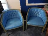 Traditional Side Chairs, Blue Vinyl
