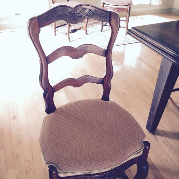 12 Louis XV Provencal side chairs & 2 Louis XV Provencal Arm Chairs.
